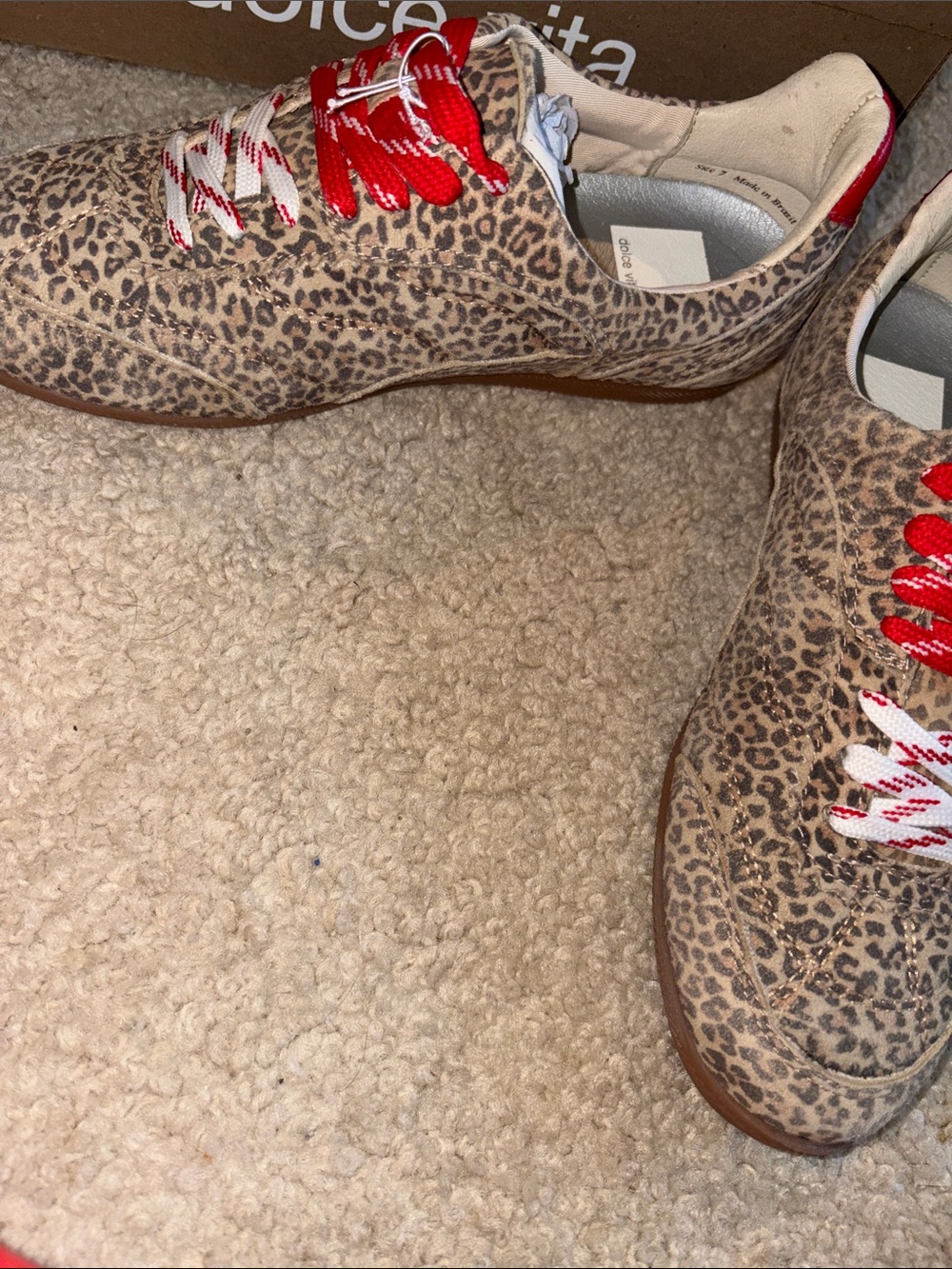 Dolce Vita Leopard Print Sneakers with Red Accents - Picture 7 of 10